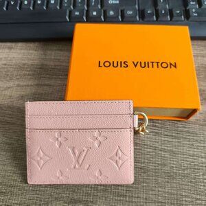 Louis Vuitton Pink Leather Cardholder With Pendant
